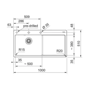 Franke sudopera Mythos MYK 611-100 124.0747.105-2