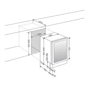 mQuvée ugradna vinska vitrina WCD50AB-700-3