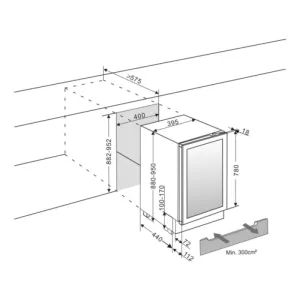 mQuvée ugradna vinska vitrina WCED40PRP-780-4