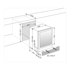 mQuvée ugradna vinska vitrina WCED60PRP-780-4
