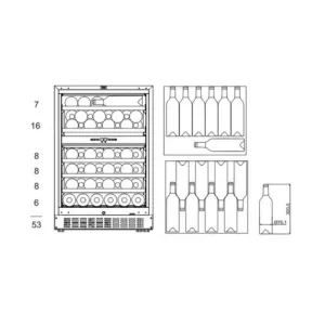 mQuvée ugradna vinska vitrina WCED60PRP-780-5