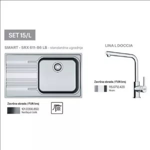 Franke set sudopera SRX 611 86 LB l + slavina Lina L-D-1