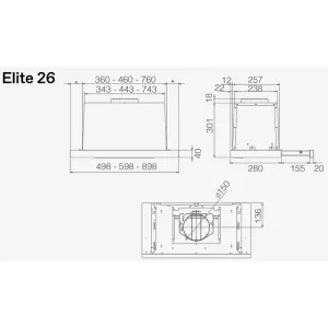 Elica teleskopski aspirator ELITE 26 BL/A/60 GFB-3