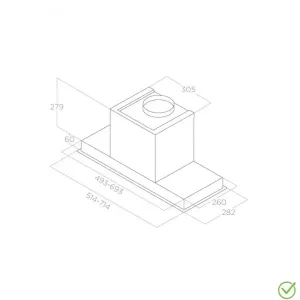 Elica ugradni aspirator HIDDEN 2.0 BL MAT/A/52-2