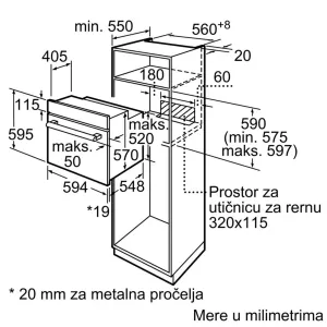 Bosch ugradna rerna HBF113ES0