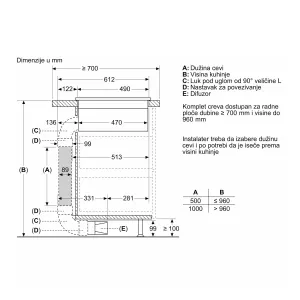 Bosch indukciona ploča sa aspiratorom PVQ711F15E