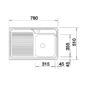 Blanco sudopera Classic 40 S Levo 511125