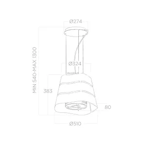 Elica ostrvski aspirator WAVE BL/F/51