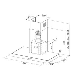 Faber dekorativni aspirator T-LIGHT EV8+ X A90