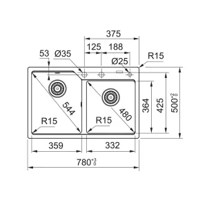 Franke sudopera Urban UBG 620-78 114.0612.408