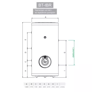 Termorad prohromski bojler BT-160 S IBR-80 silver metallic