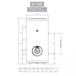 Termorad prohromski bojler BT-200 S IBR-80 silver metallic