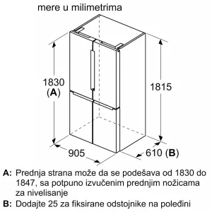 Bosch side by side frižider KFN96VPEA