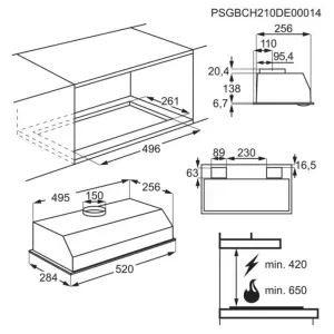 AEG ugradni aspirator DGB3523S