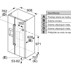 Bosch side by side frižider KAD93ABEP