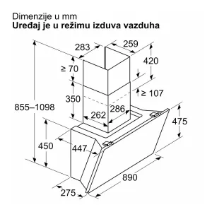 Bosch dekorativni aspirator DWK91LT20