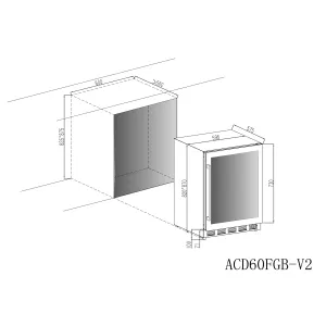 Cavin podpultna vinska vitrina Arctic Collection 60 ACD60FGB