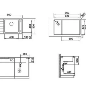 Blanco sudopera ANDANO XL 6S-IF Compatc RH 523001
