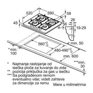 Bosch ugradna plinska ploča PNP6B6K40