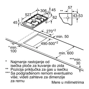 Bosch ugradna plinska ploča PRB3A6I40
