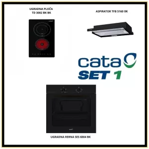 Cata ugradni set 1 crni TD 3002 BK + SES 6004 BK + TFB 5160 BK