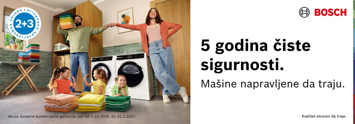 Bosch produžena garancija 2+3 godine na mašine za pranj